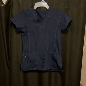 Navy Blue Wonder Wink scrub top